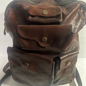 Brown Leather Backpack